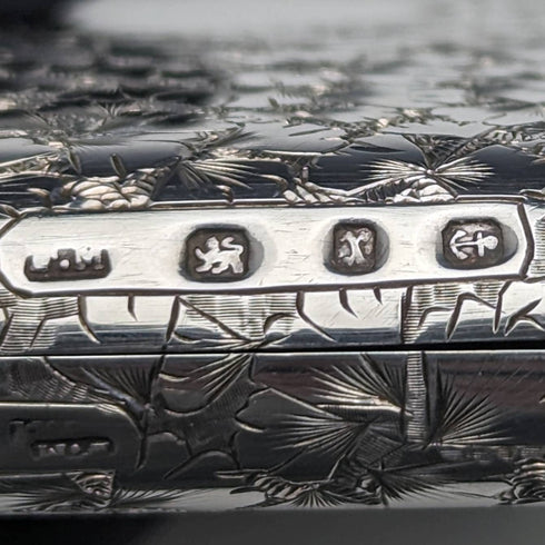 1897年 英国アンティーク 純銀製カードケース 両開き型 Frederick Marson